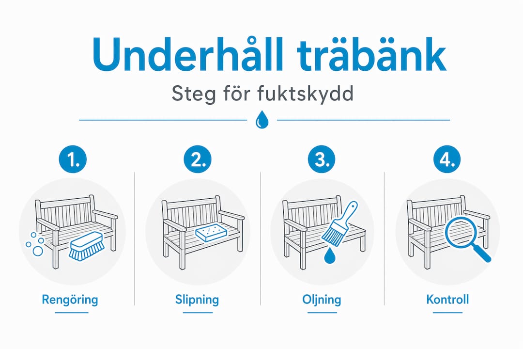 Grafisk guide: Så håller du din fuktsäkra träbänk i toppskick