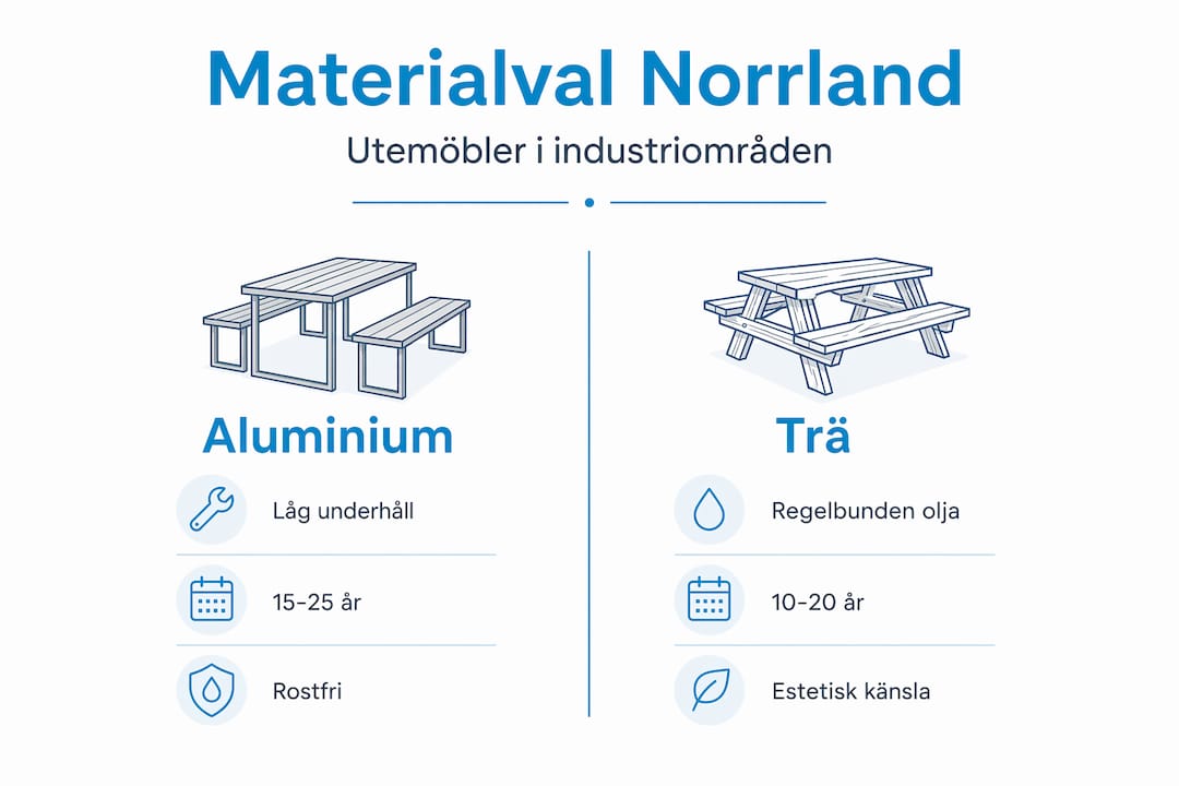 Så väljer du rätt material till dina utemöbler – en jämförande guide i infografik