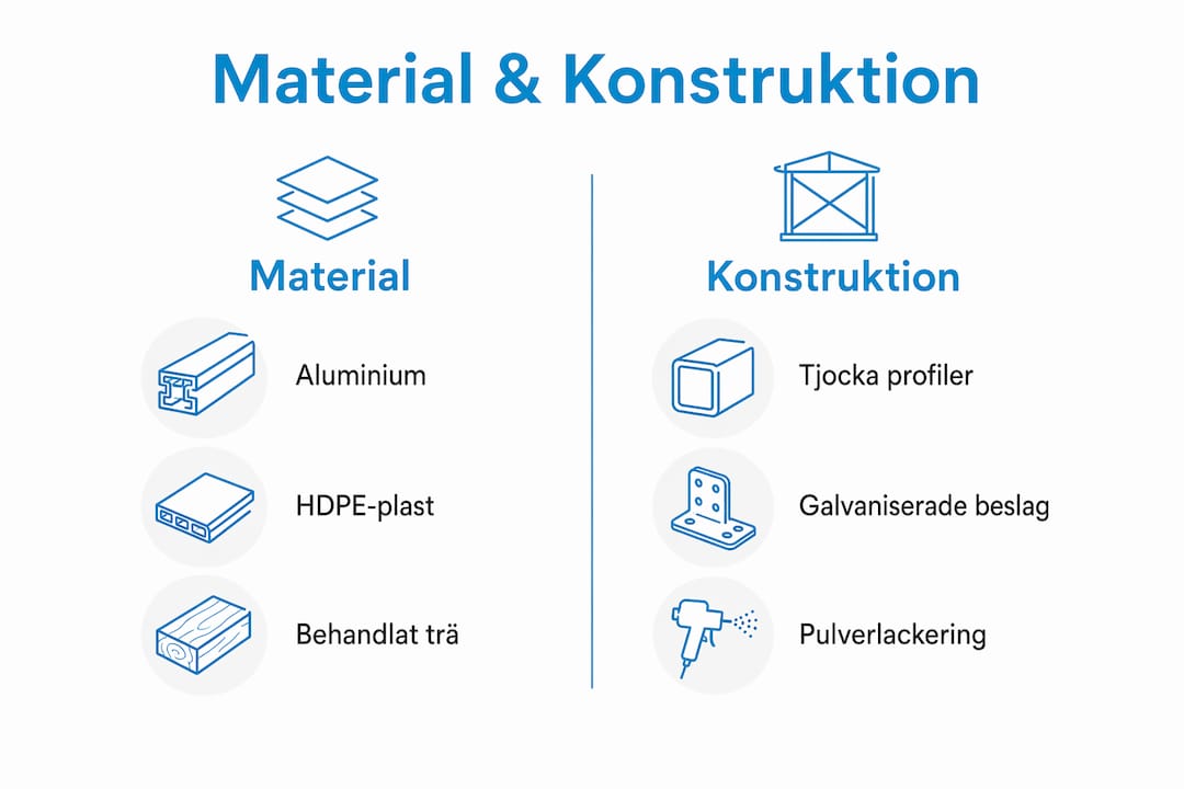 Så väljer du rätt material och konstruktion till dina utemöbler – en översikt i bild
