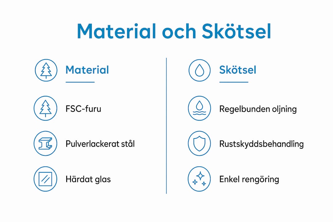 Så väljer du rätt material och tar hand om ditt bänkbord utomhus – en guide i infografik