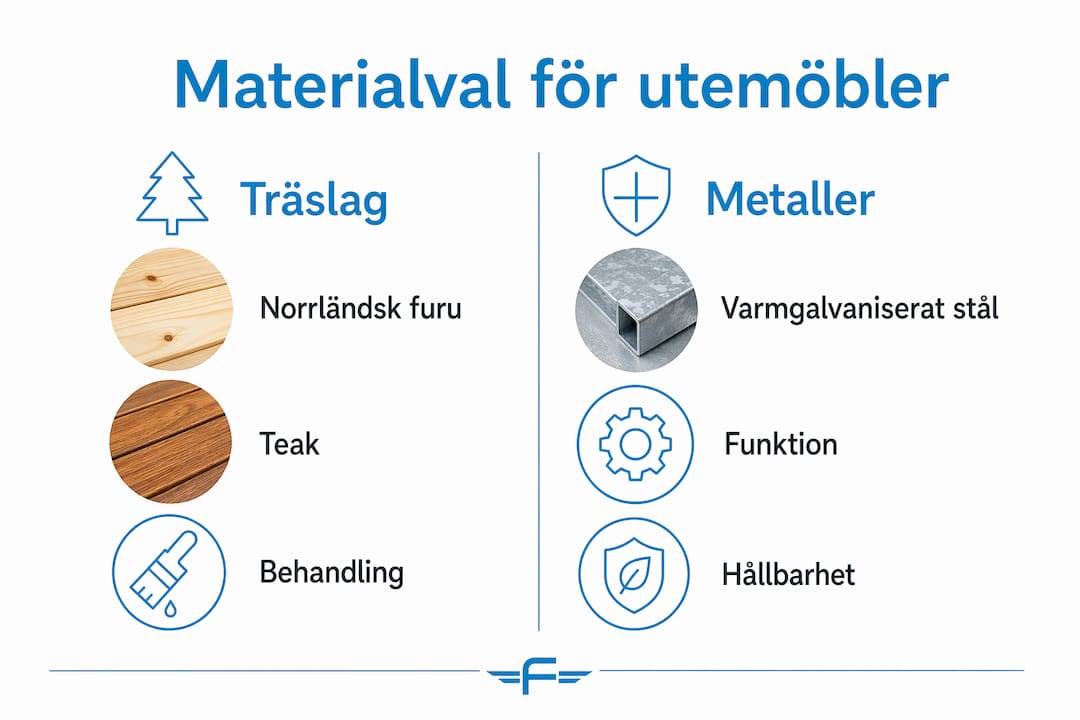Grafisk översikt: Så klarar olika material utemöbler det nordiska klimatet