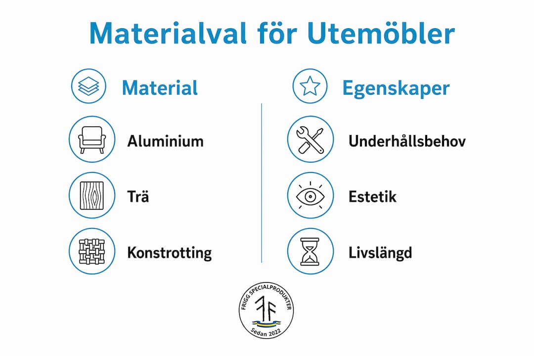 Överskådlig grafik som jämför olika material och deras egenskaper