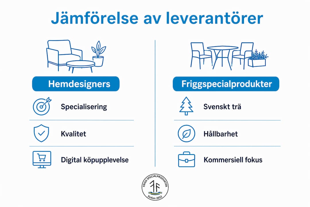 Jämförelse av svenska leverantörer av utemöbler – en överskådlig infograf