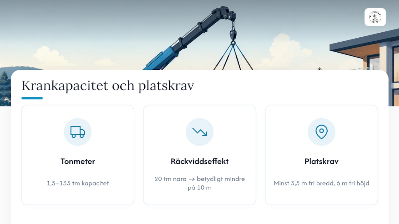 Kranbilens räckvidd och åtkomstkrav