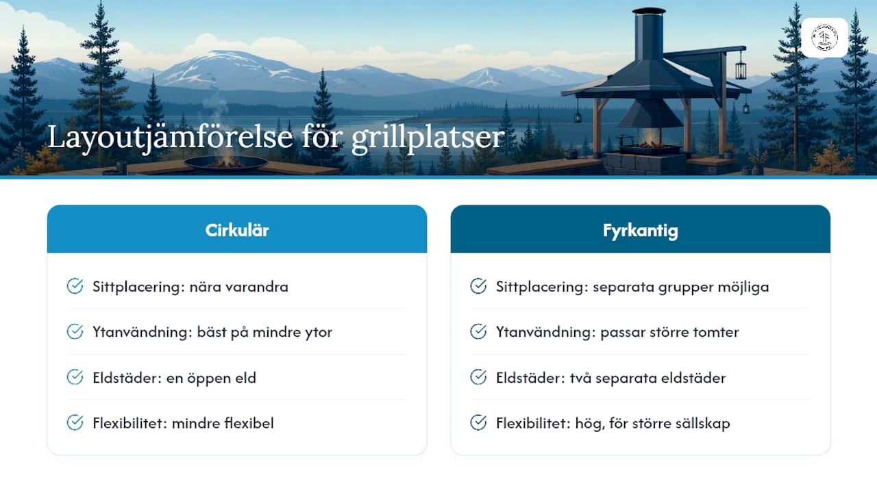 Jämförelse mellan rund och fyrkantig grillplats