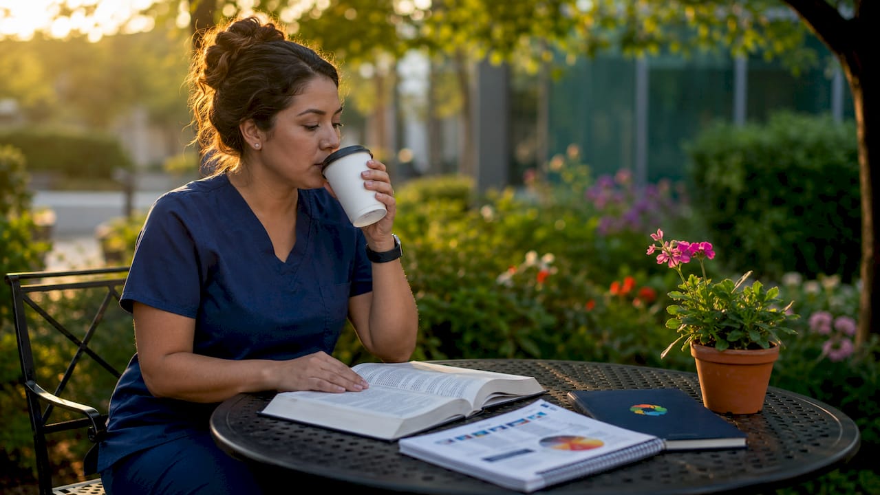 Nurse reviewing cultural knowledge research