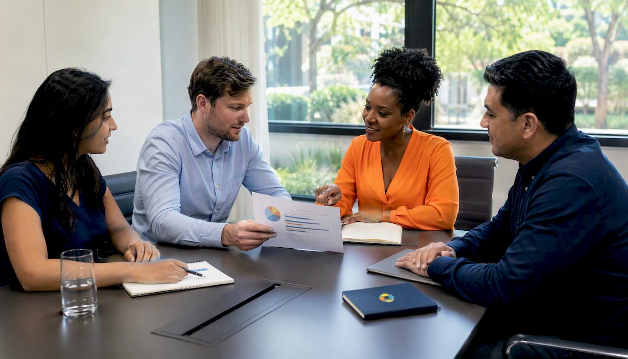 Diverse focus group discussing culture assessment