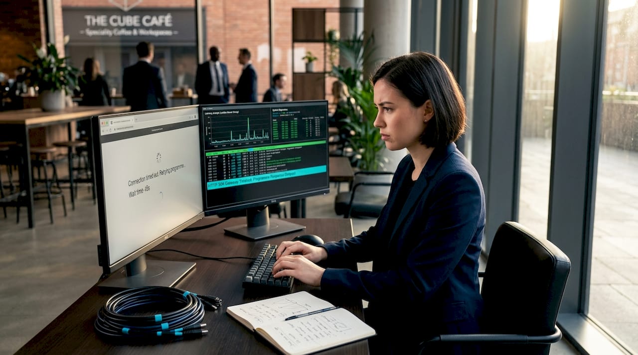 IT professional troubleshooting website speed