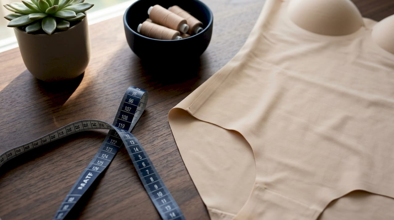 Close-up of seamless laser-cut shapewear edge