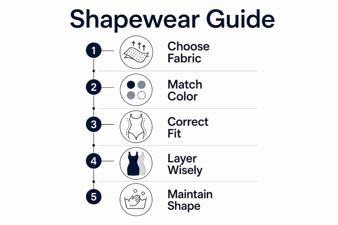 Infographic showing step-by-step shapewear style guide