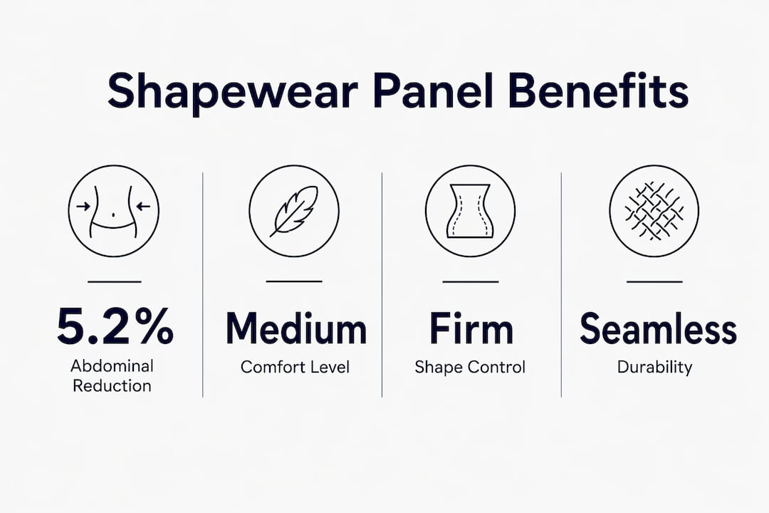 Infographic showing measurable shapewear panel benefits