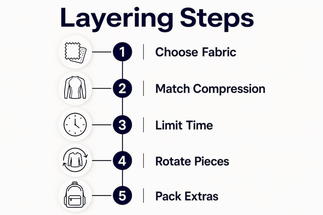 Infographic showing steps for effective shapewear layering