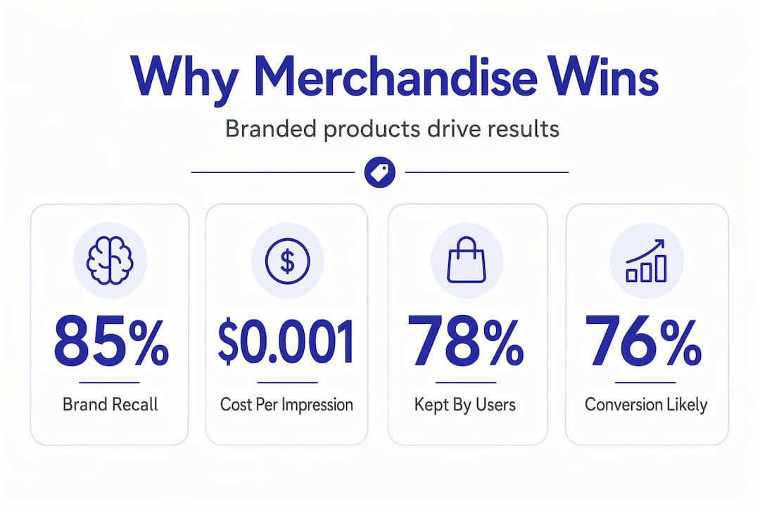 Key statistics on branded merchandise effectiveness