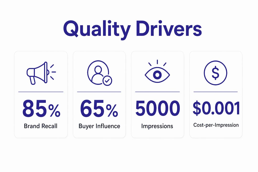 Infographic showing key quality drivers and stats