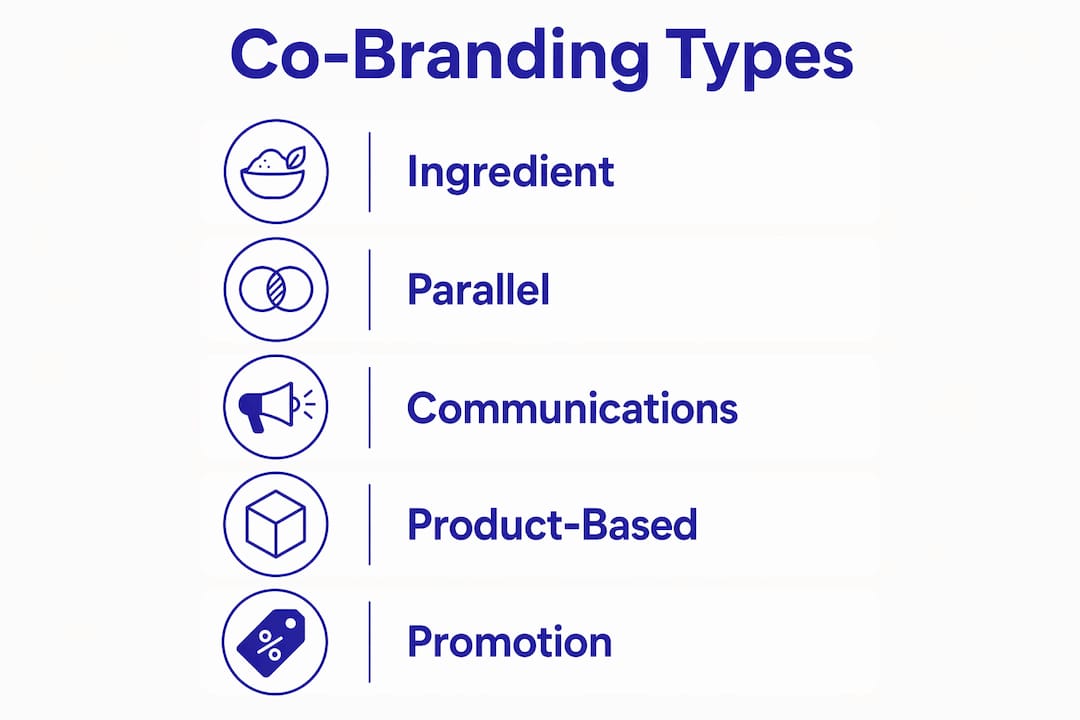 Infographic illustrating main types of co-branding
