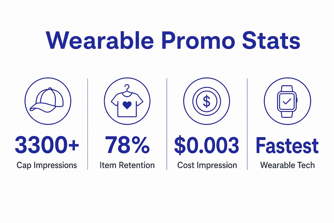 Infographic showing key stats on wearable promotional products