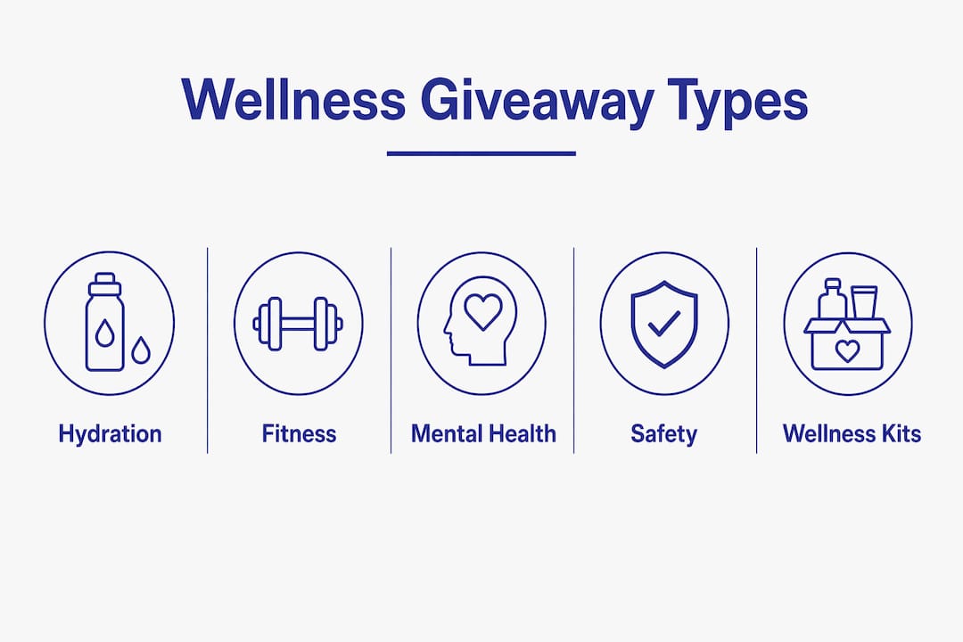 Infographic showing wellness giveaway categories