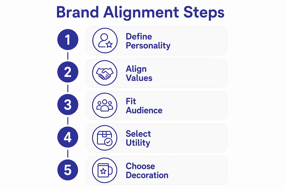 Infographic illustrating brand alignment selection steps