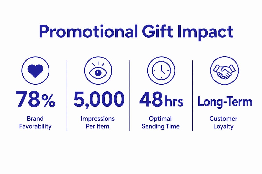 Infographic showing key statistics on promotional gift impact
