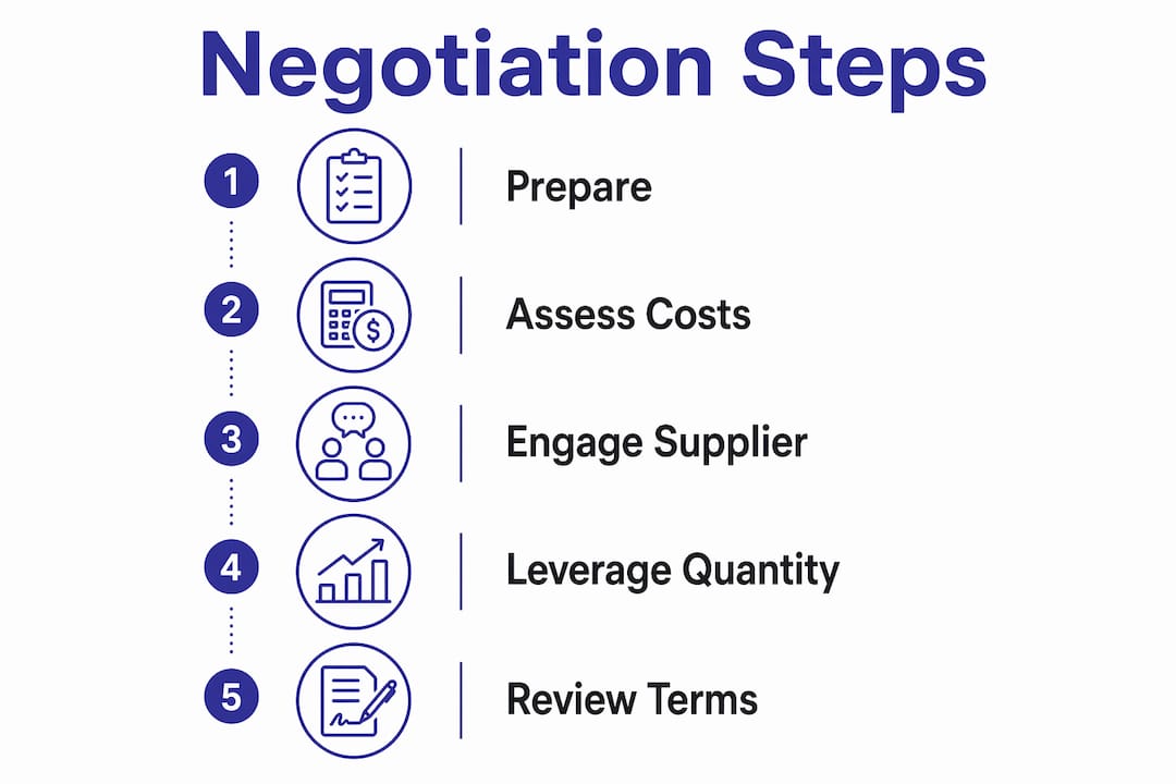 Infographic showing promotional item negotiation steps
