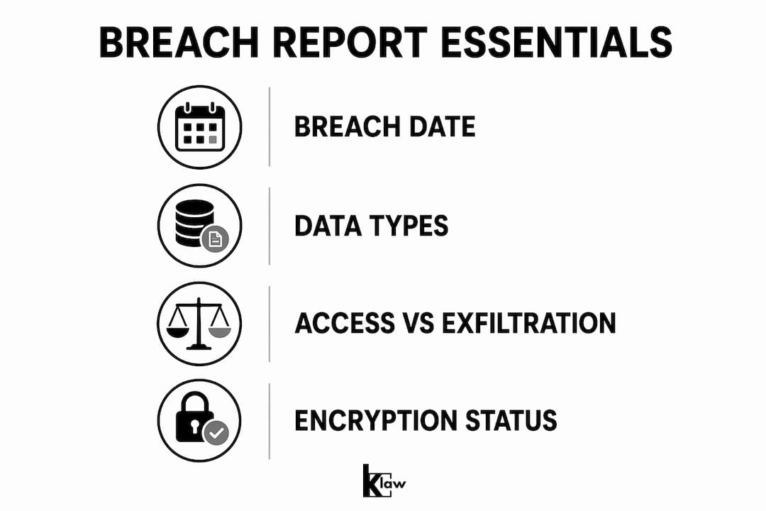 Infographic of breach report key components
