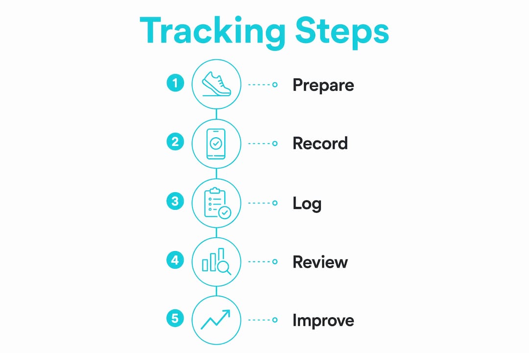 Infographic showing steps to track open mic performances