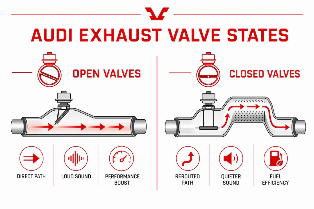 Infographic comparing open and closed valve effects