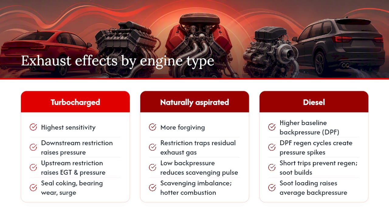 How turbocharged and naturally aspirated engines respond differently — overview diagram