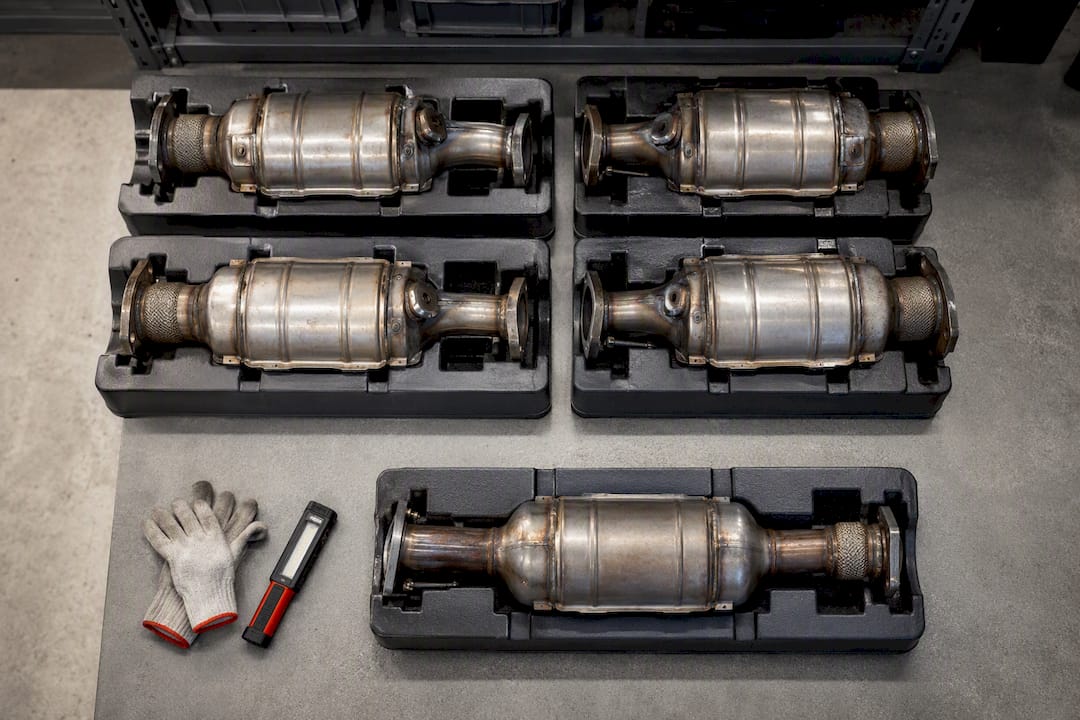 Catalytic converters stored for vehicle reinstatement
