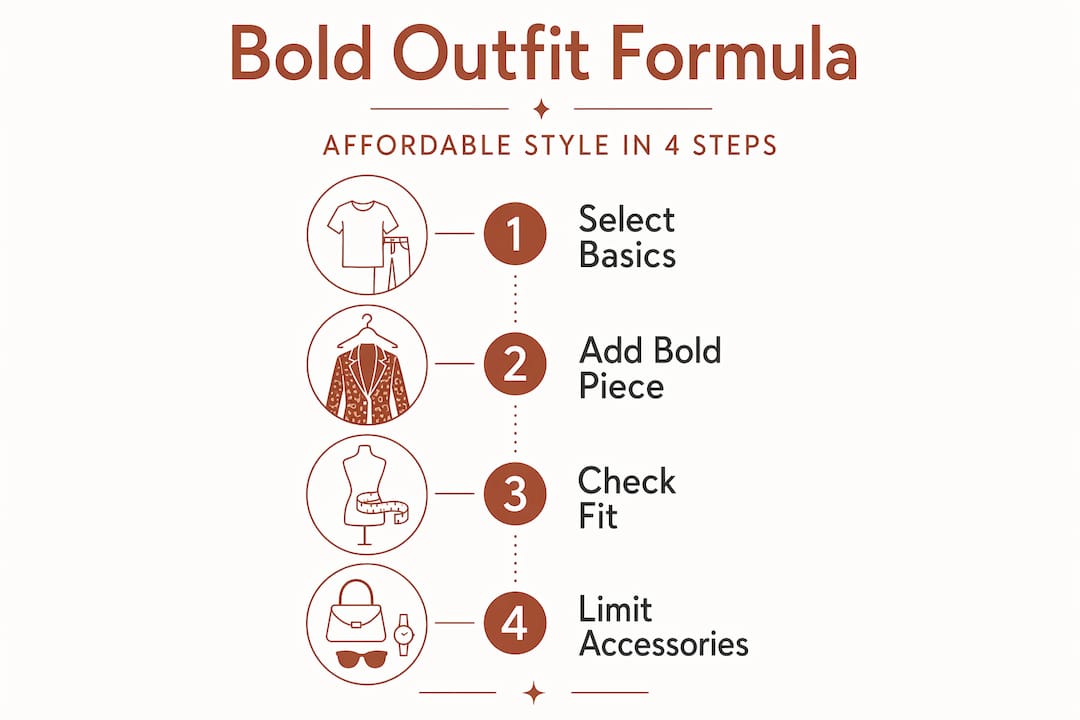 Vertical infographic—bold outfit steps formula