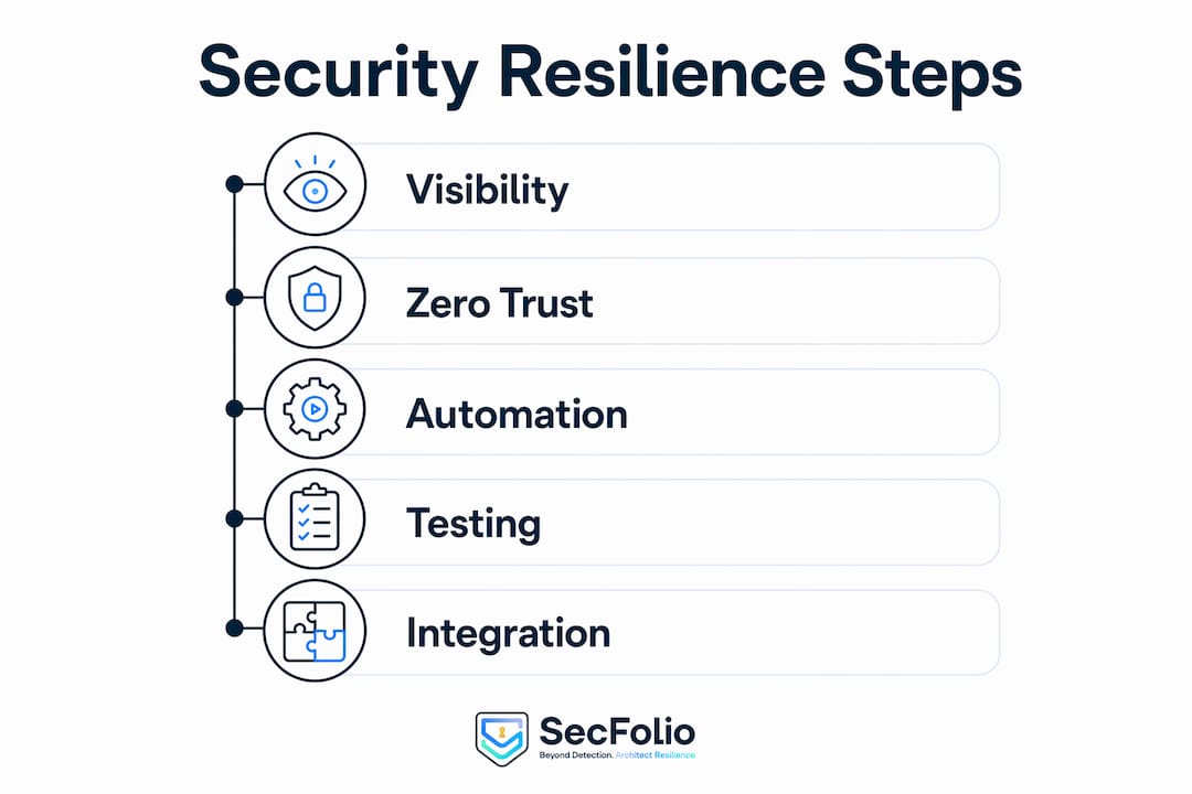 Infographic outlining core security resilience steps