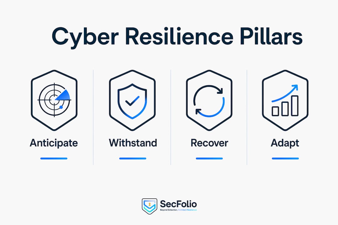Infographic showing four pillars of cyber resilience
