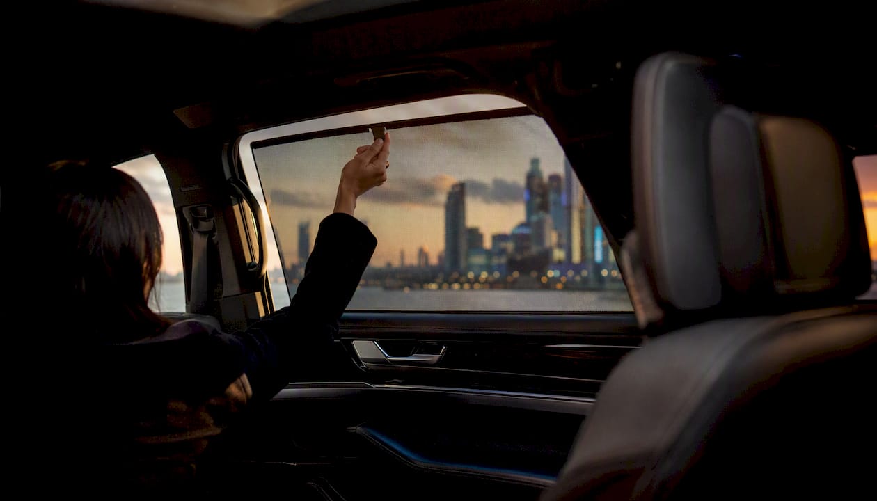 Interior view of executive SUV panoramic window