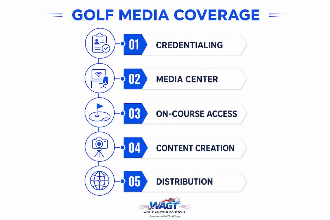 Infographic depicting golf media coverage stages