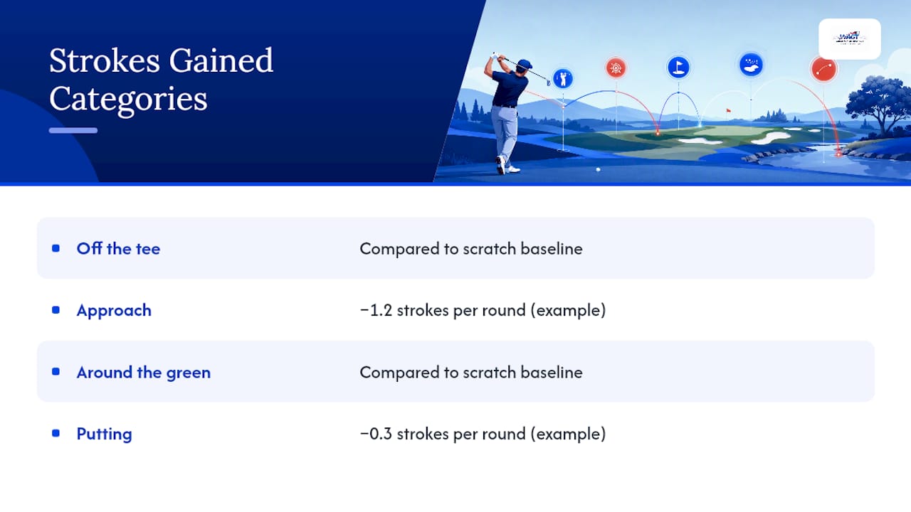 Diagram of strokes gained categories and comparison