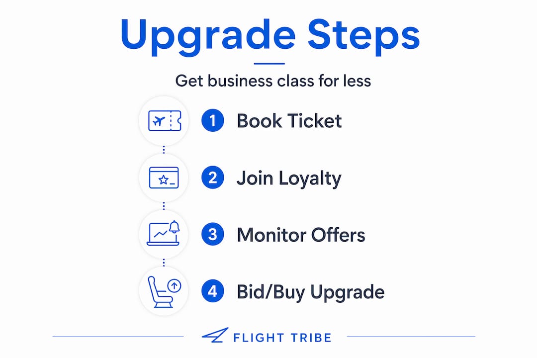 Vertical infographic with upgrade process steps
