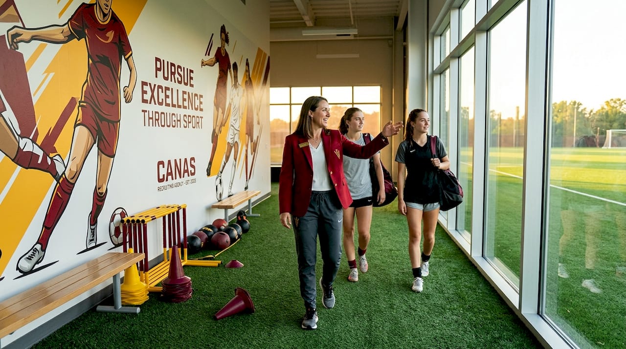 Athletic director shows student-athletes new soccer facility