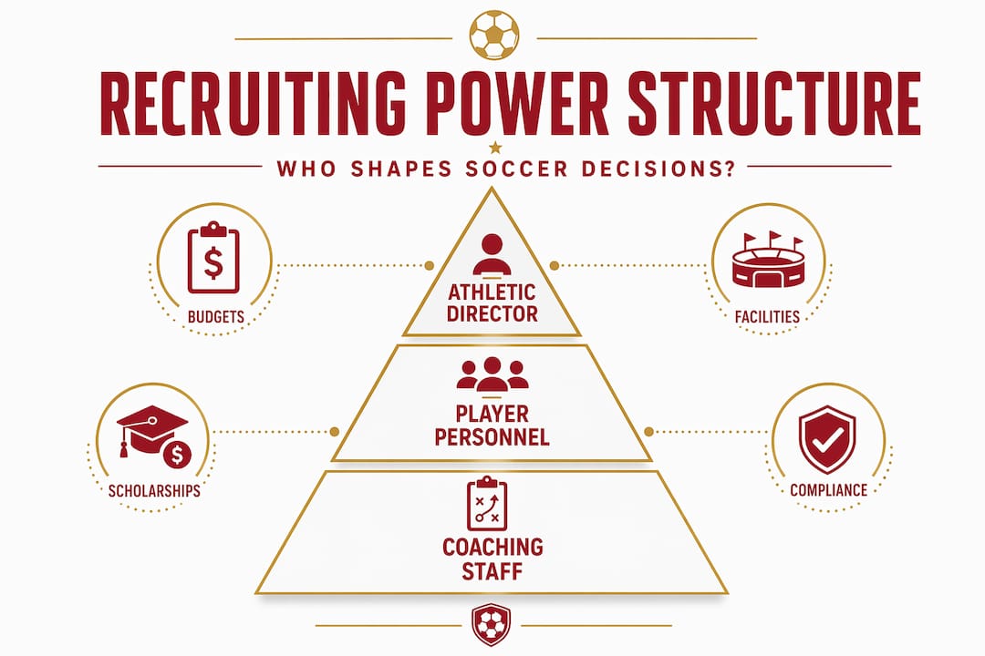 Infographic illustrates college soccer recruiting structure hierarchy