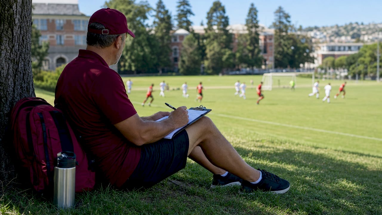 Canas Recruiting Agency | College Soccer and Pro Scouting: A Player's Guide Pro soccer scout taking notes during college game