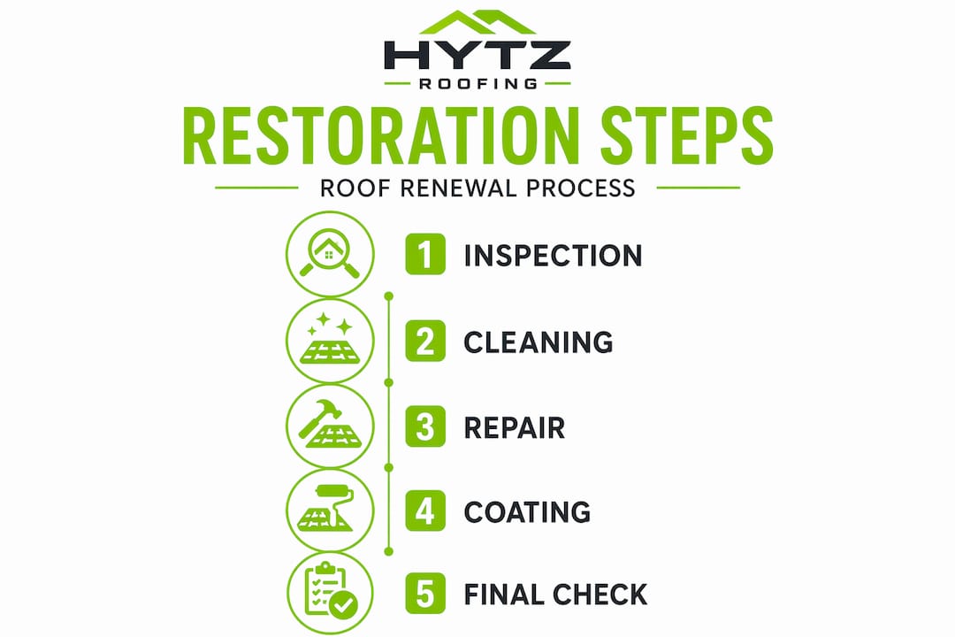 Infographic showing roof restoration process steps
