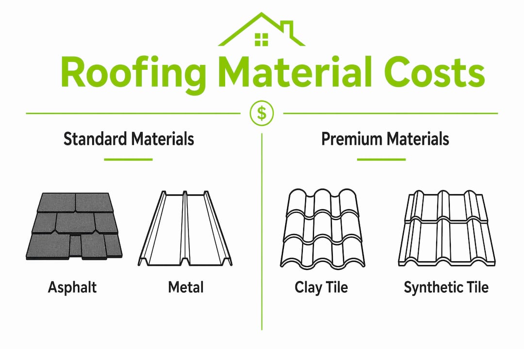 Infographic comparing roofing material costs