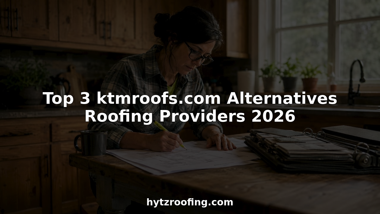 Roofing contractor reviewing roofing project plans at home office