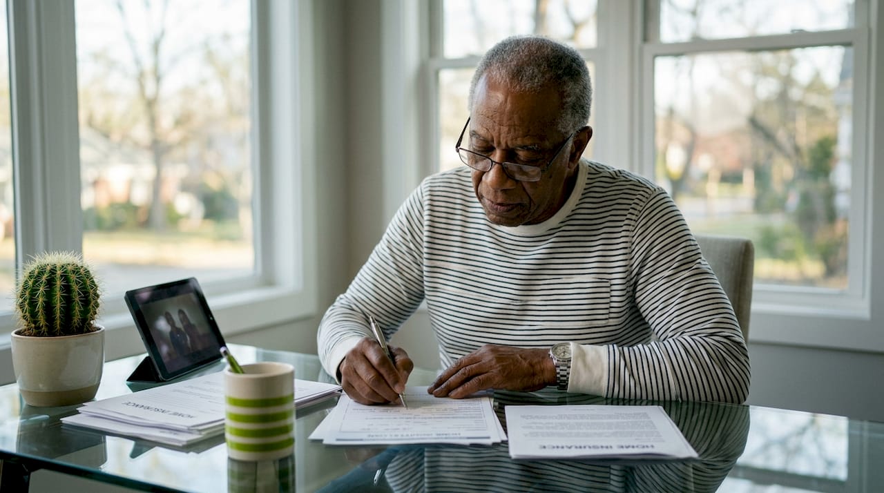 Hands filling home equity loan application form