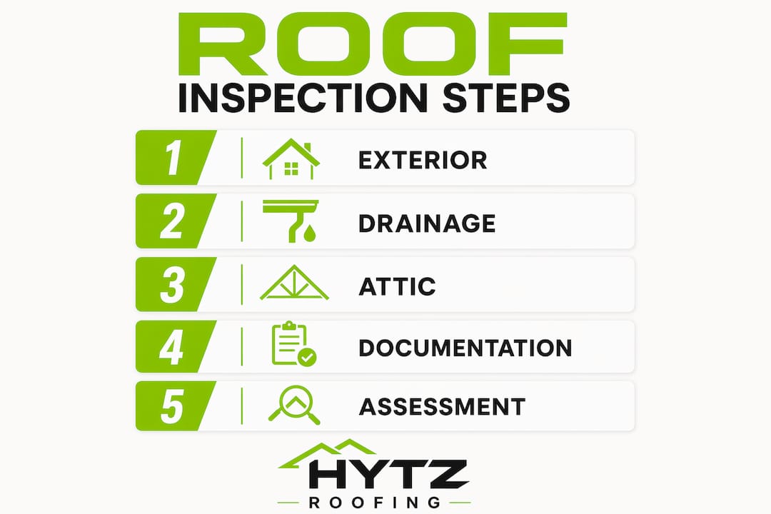 Infographic showing steps of insurance roof inspection