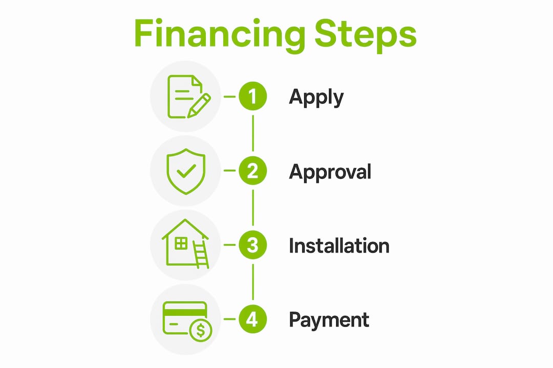 Infographic illustrating financing application steps