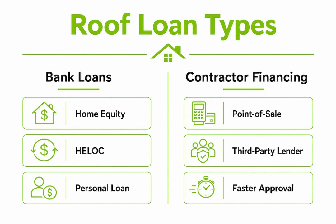 Infographic comparing bank loans and contractor financing