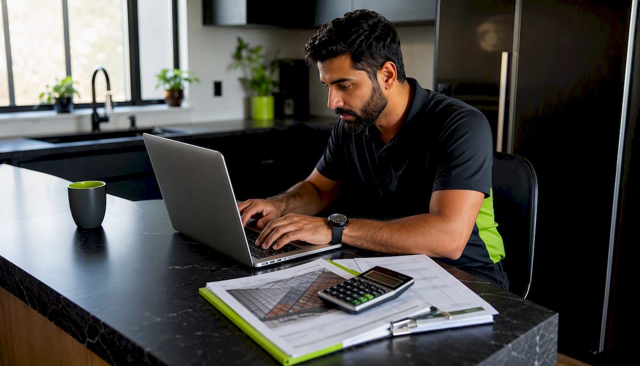 Man applying for personal loan on laptop