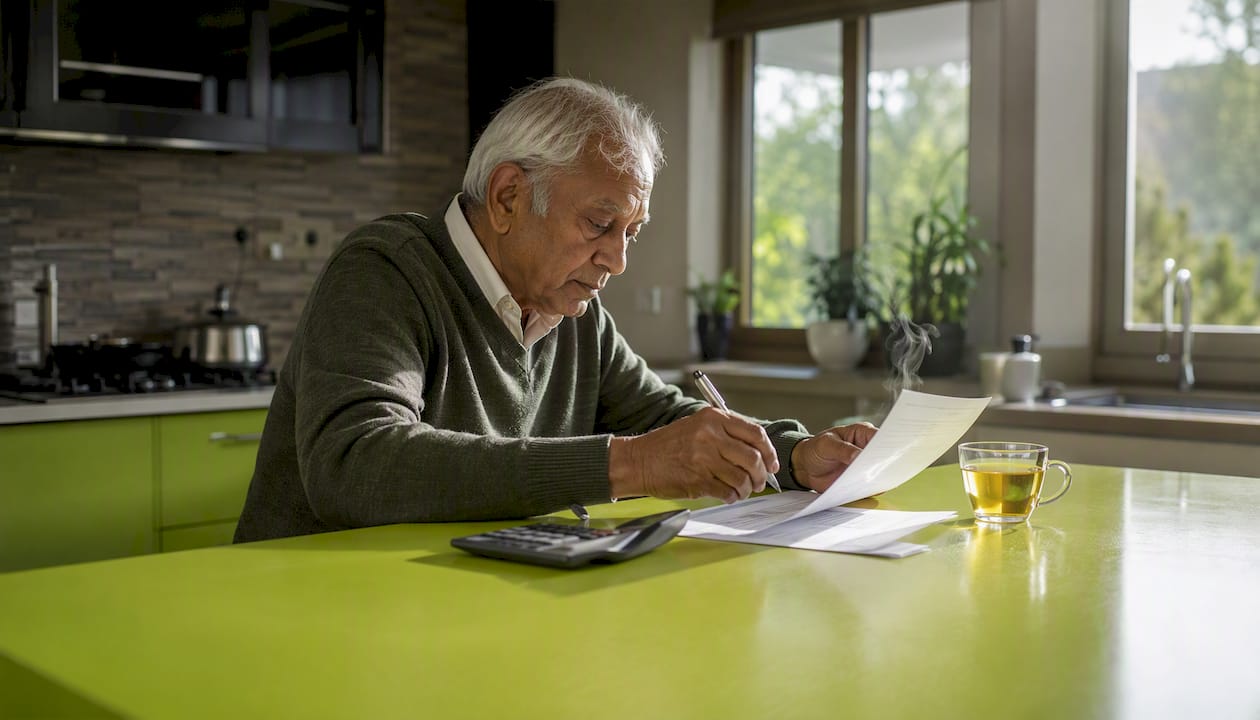 Hands filling out home equity loan form