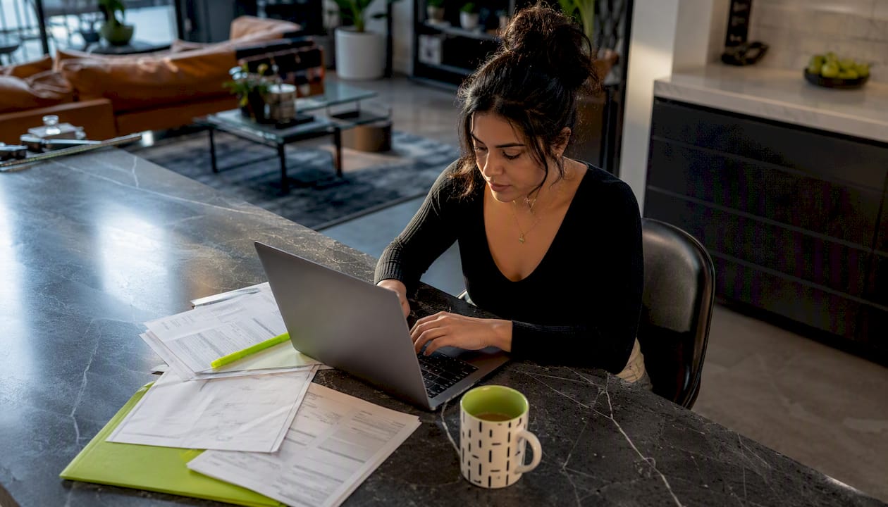 Woman applying for personal loan online