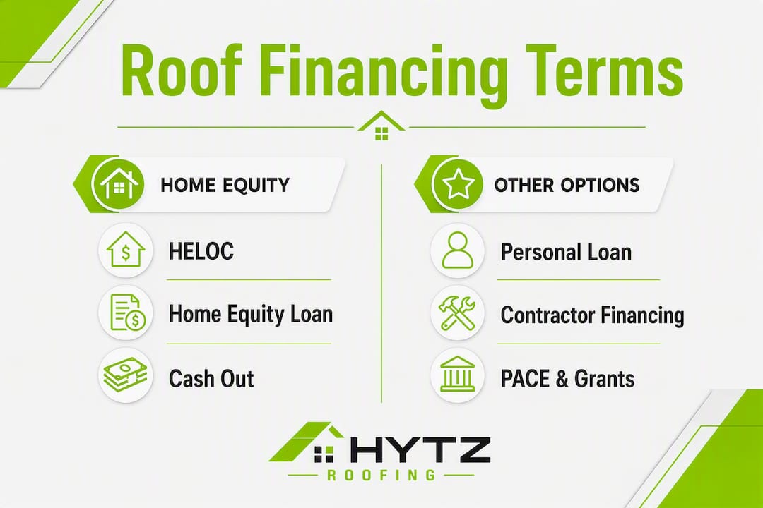 Infographic comparing roof financing options
